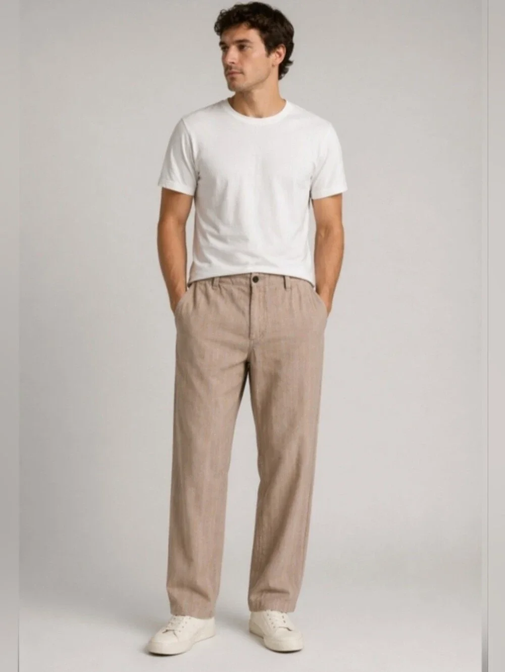 Express Men's Chinos Khaki Flat Front Casual Pants Size 32 x 32